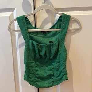 Lulus green cropped tank top new with tags